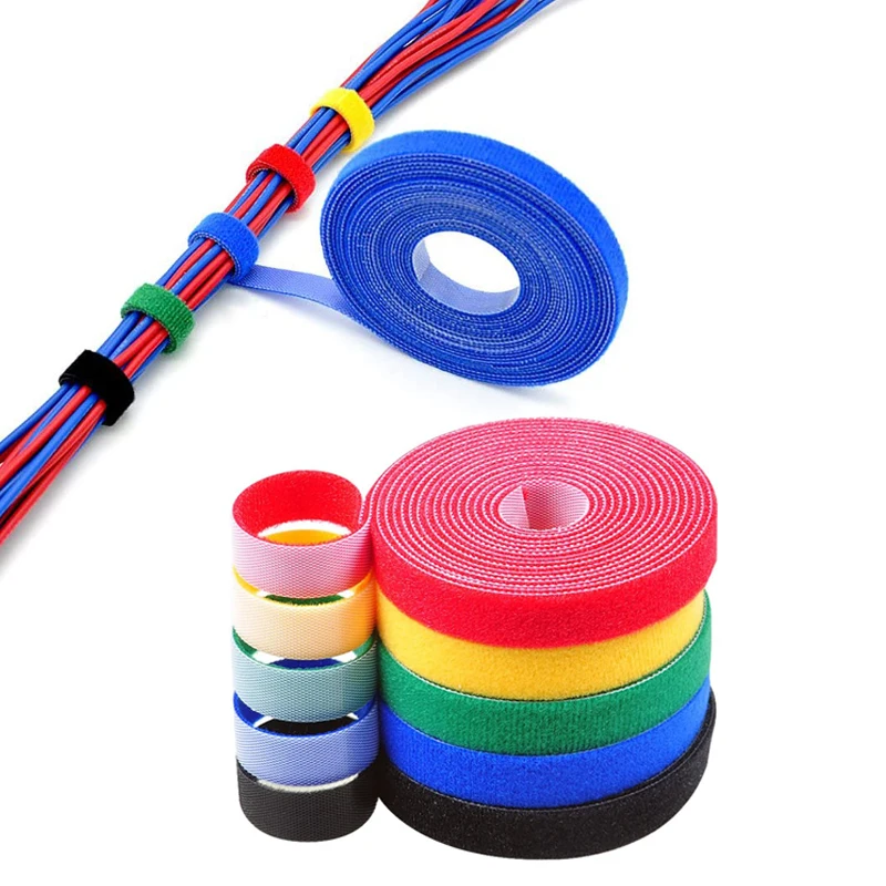 Reusable Cable Straps Cable Ties Hook & Loop Nylon Fastening Tape Wire