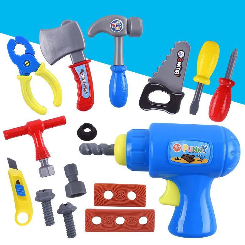 

Kids Toys Simulation Repair Tools DIY Set Plastic Screwdriver Drill Hammer Tongs Maintenance Tool Baby Pretend Play Toy