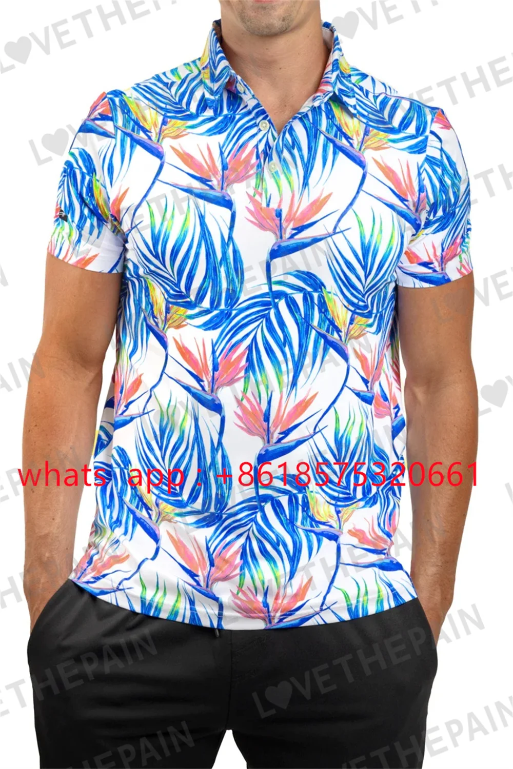 Men's Golf Shirt Summer Short Sleeve Fast Drying Breathable Polo Shirt Sports T-shirt Pattern Printing Leisure Lapel Golf Shirt