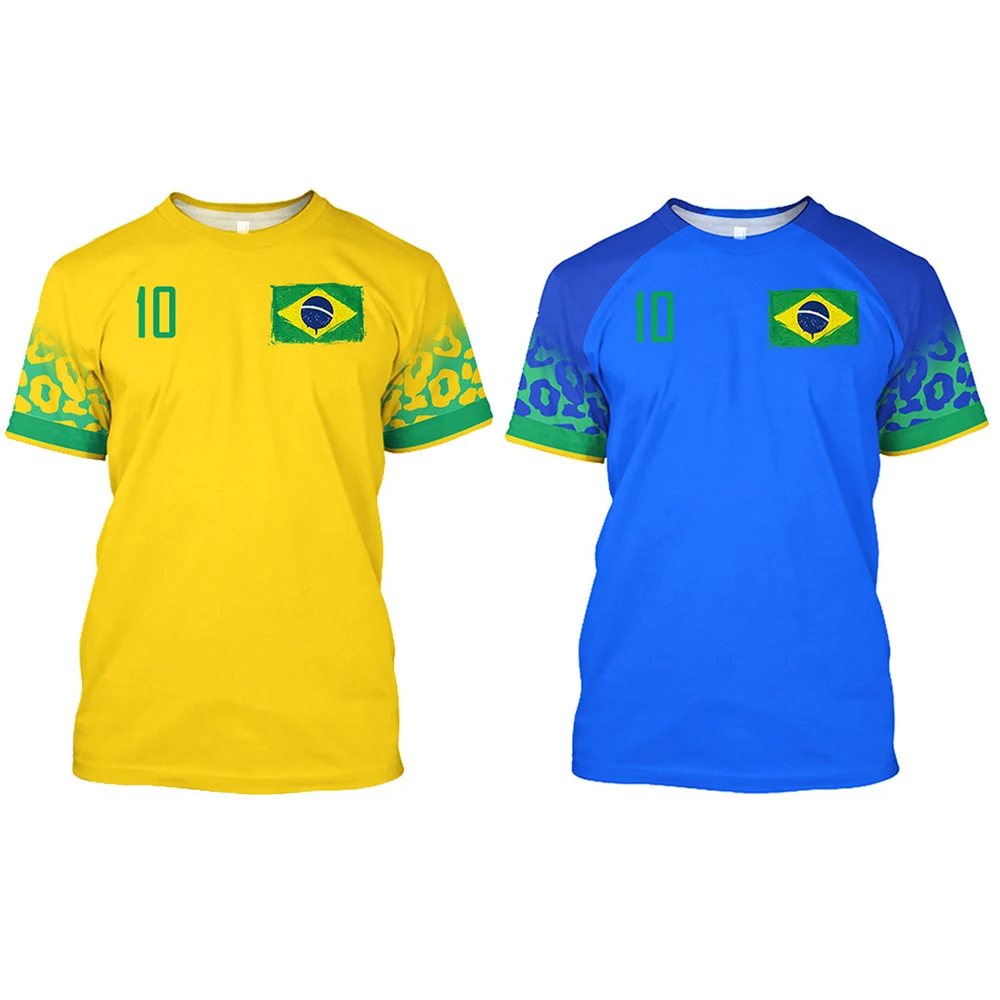 Customized Brazil Football Jerseys Graphic Tshirts Brazilian Football