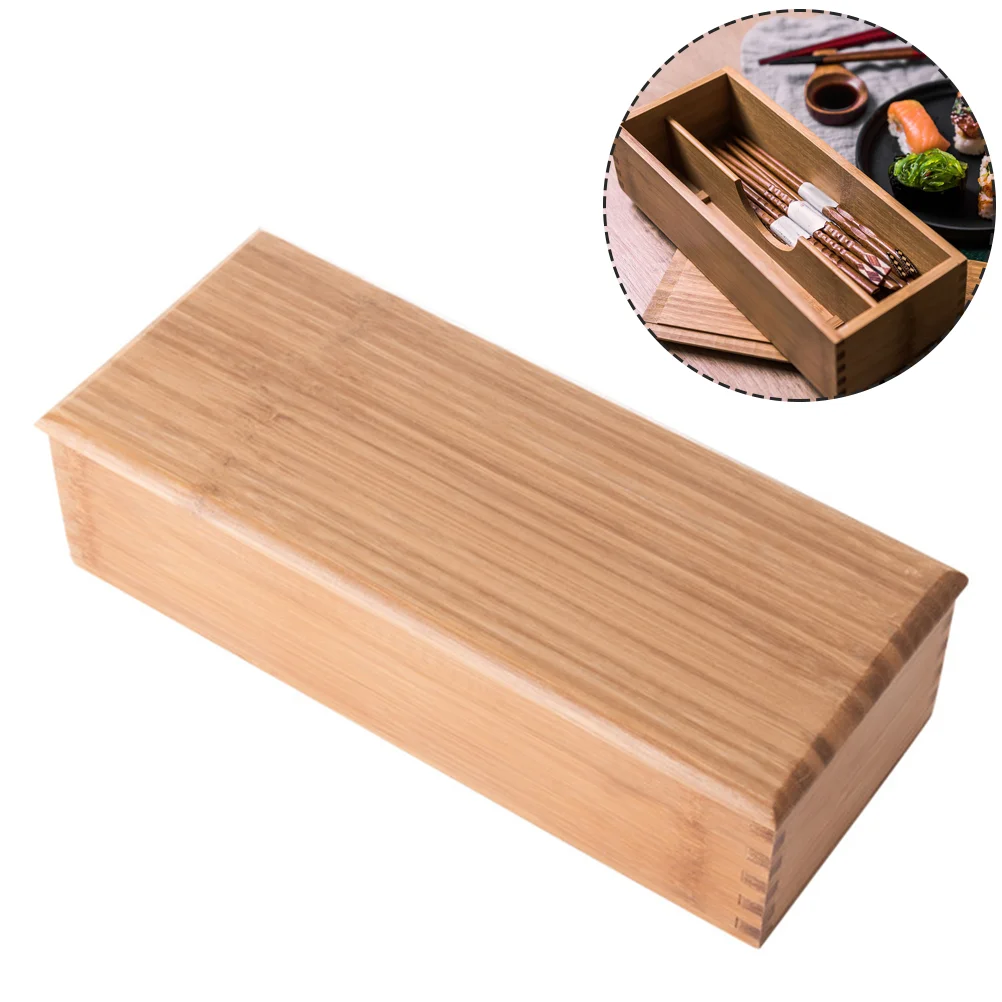 

Cutlery Storage Box Utensil Container Bamboo Silverware Holder Spoon Compact Organizer Chopsticks Drawer