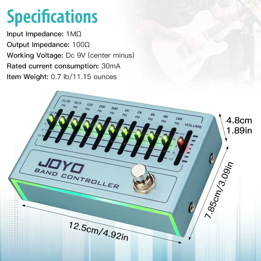 R-12 BAND CONTROLLER 10 Band EQ Guitar Pedal Support ±12dB Boost Ranges from 31.