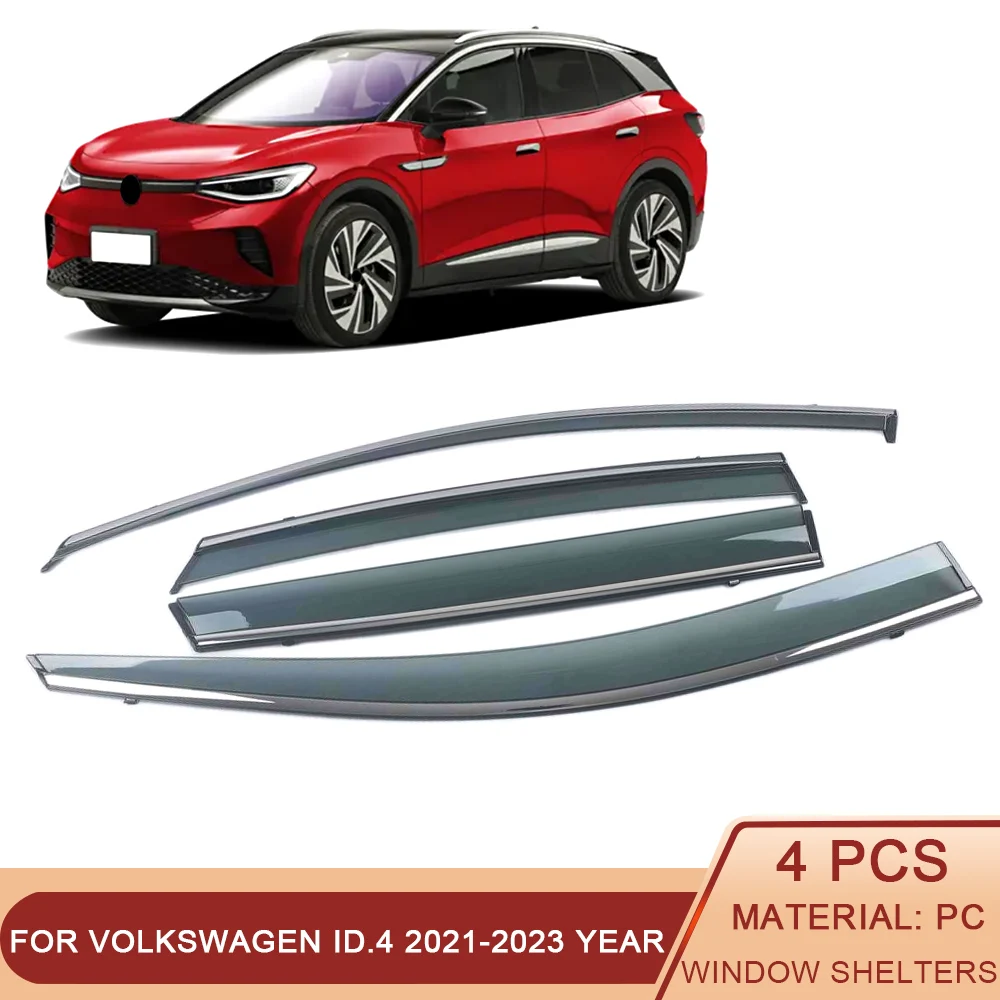 Parasol para ventana de coche Volkswagen ID.4 2021-2023, visera protectora contra lluvia, escudo, pegatina, accesorios exteriores