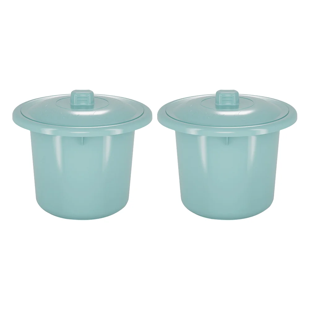 

2 Pcs Spittoon Convenient Potty Plastic Portable Thickened Urinal with Lid Adult Urine Container Kids Child