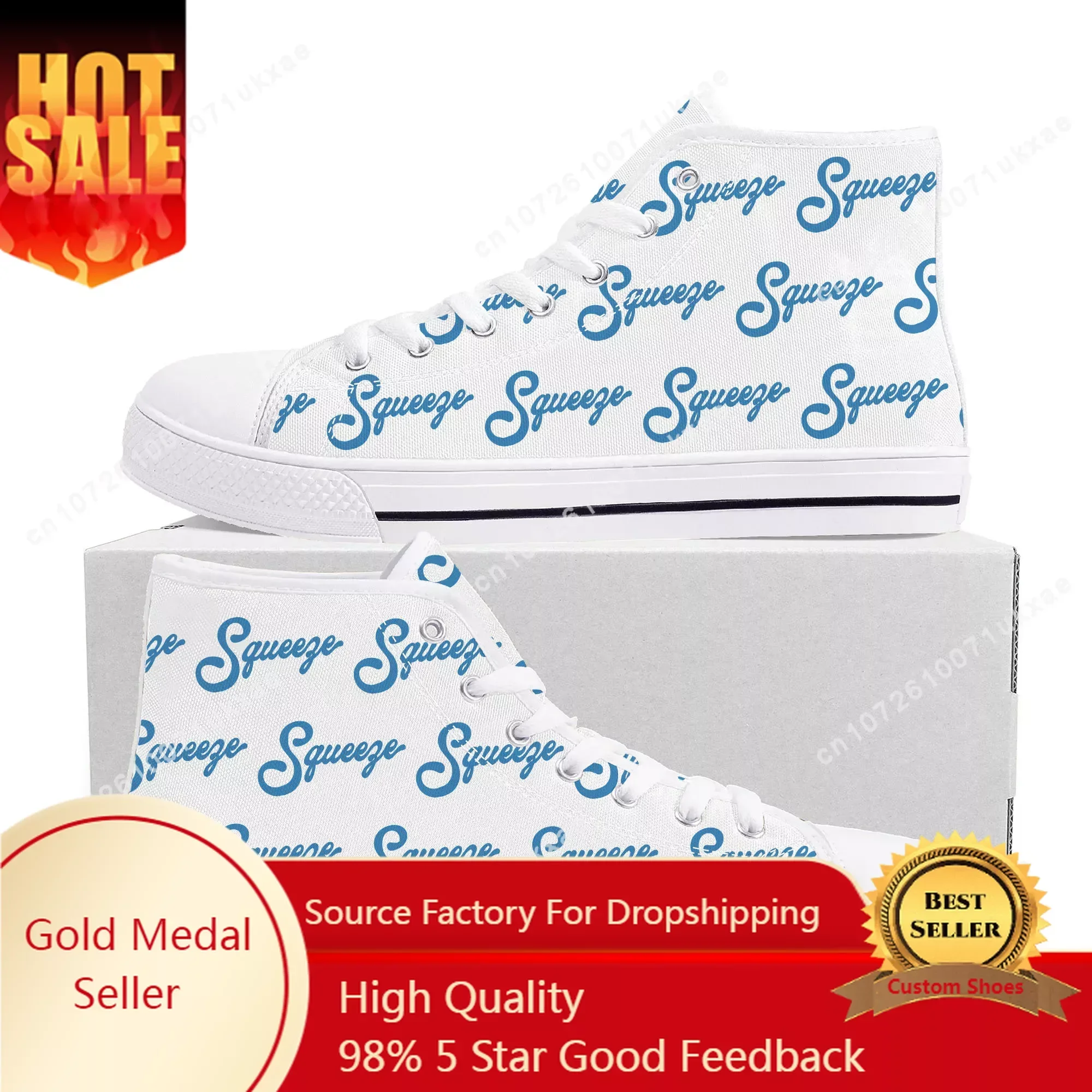 ORLANDO SQUEEZE pickleball High Top Sneakers Mens Womens Teenager Canvas High Quality Sneaker Casual Custom Made Shoes Customize