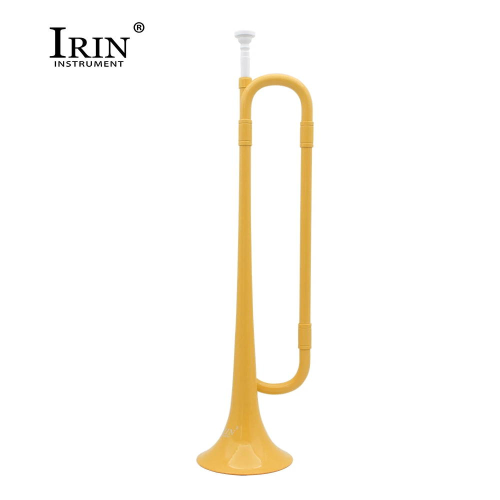 B Flat Bugle Trumpet School Band Cavalry Plastic Horn With Mouthpiece Brass Musical Instrument For Kid Beginner Present