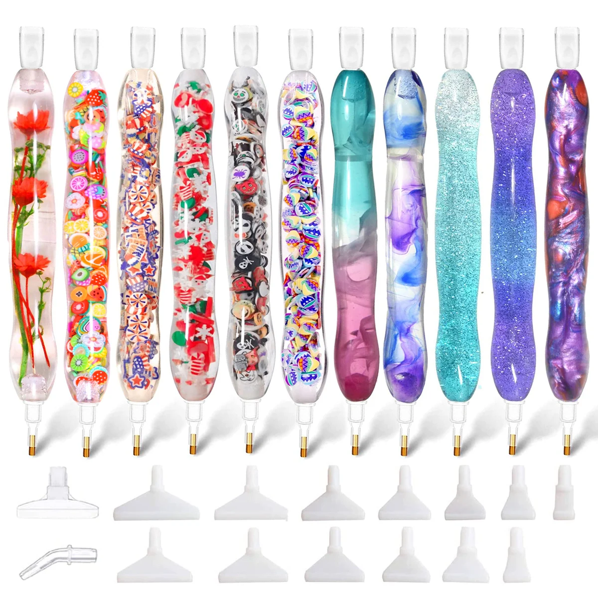 Handmade Resin 5D Diamond Painting Art Drill Pen Stylus Kit Tool Accessories and  Tips Heads Placer  for Diamond Paint Art Pen 2021 diamond painting tools handmade point drills pen for 5d painting with diamonds accessories