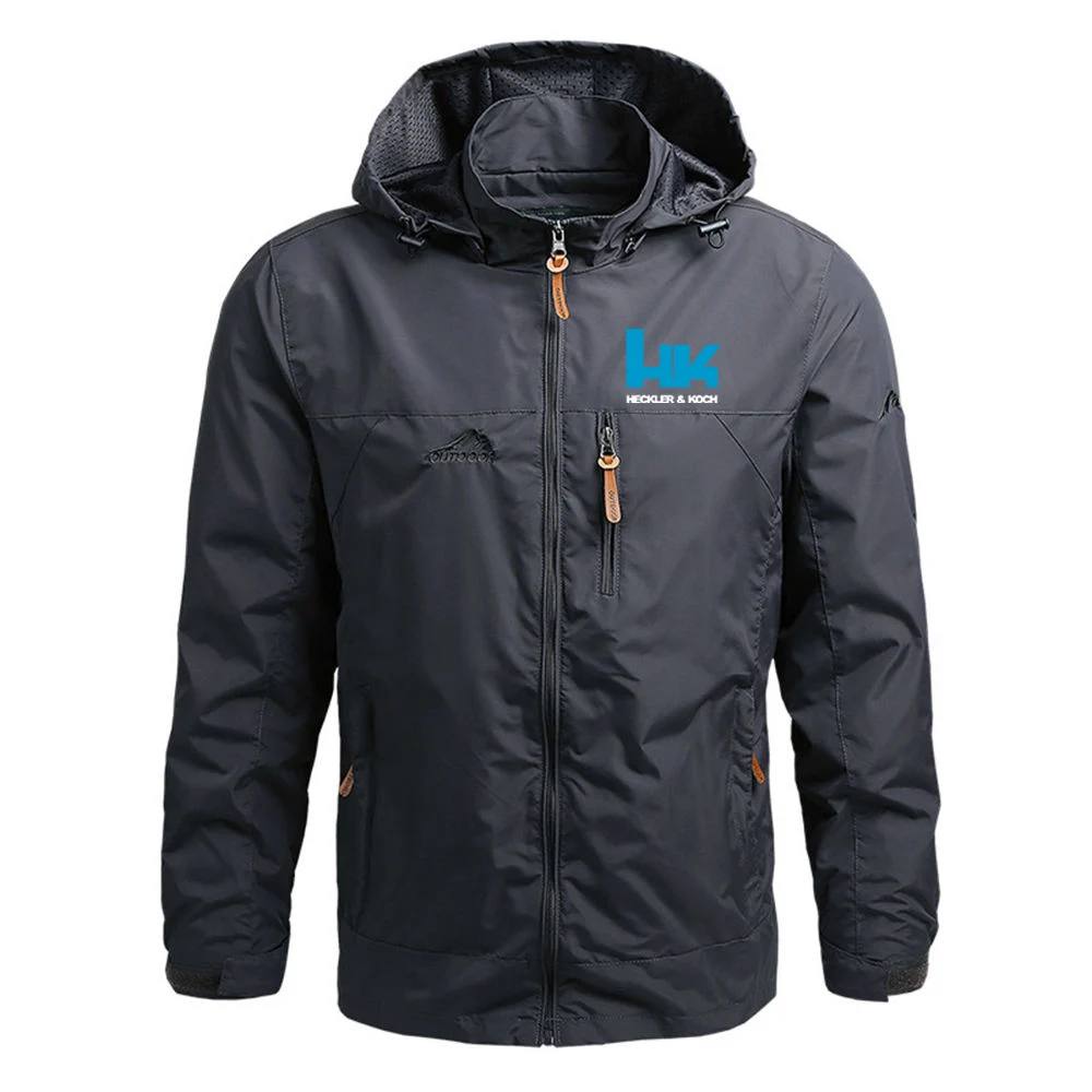 Windproof Hoodie Coat Man Graphic Slim Fashion Jacket