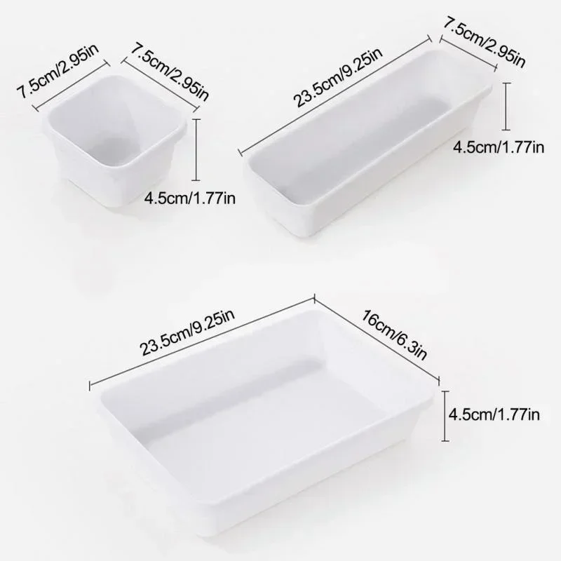 8Pcs Multi Size Drawer Storage Box Student Desk Stationery Storage Rack Household Cabinet Tableware Storage and Organizing Box