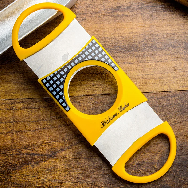 

Heavy-Calibre Classic Cigar Cutter Plastic Cigar Cutter Guillotine Stainless Steel Blades Christmas Cigar Scissors Gifts 2023