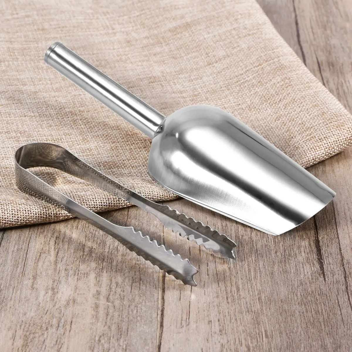 5Pcs Stainless Steel Ice Cream Scoop ice cream scoop And 5 Pcs Ice Clips Tongs For Weddings Candy Dessert et Cream