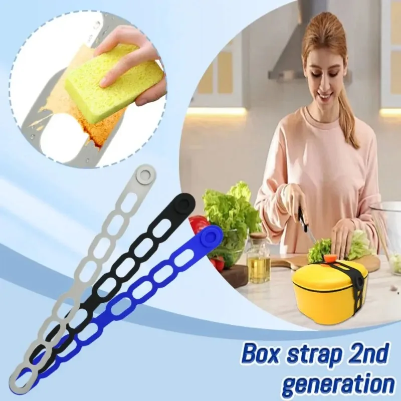 Convenient Stretchable Silicone Lid Strap - Splash-Proof, Leak-Proof, Reusable, Safe Material