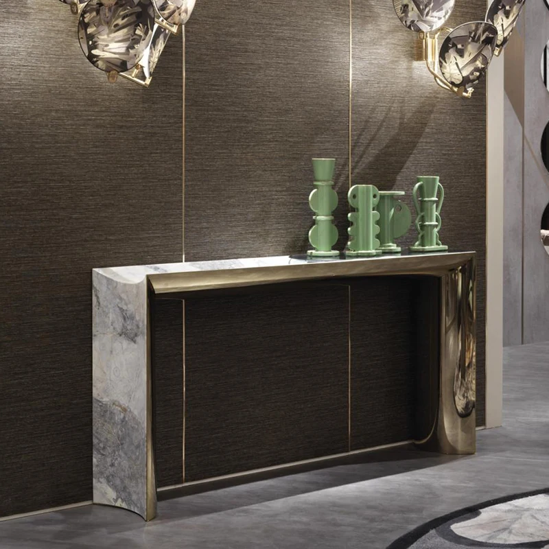 

Итальянский стиль, роскошный дизайн для крыльца, простой постмодернизированный декоративный стол для перегородки стен, мебель из нержавеющей стали