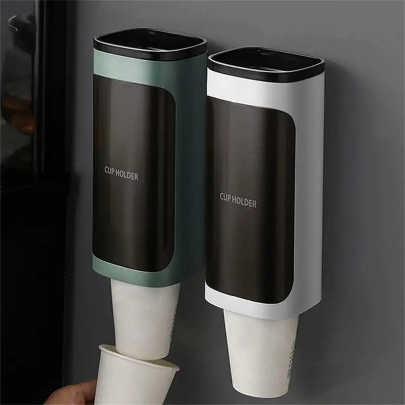 Support Gobelets Jetables Distributeur De Gobelets Mural Chonor - Tube Anti- Poussière Porte-Gobelets En Papier Noir Pour Cuisine Et Bureau