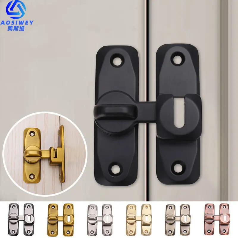 90&deg;/180&deg; Dual Purpose Anti-theft Buckle Door Buckle Sliding Door Latch Flat Lock Hasp Bolt No Punching door latch,sliding door latch,door lock latch