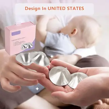 Nuovi scudi rilassanti per capezzoli Argento Originali Elementi essenziali per l'allattamento al seno Copricapezzoli curativi facili da usare per l'allattamento del neonato