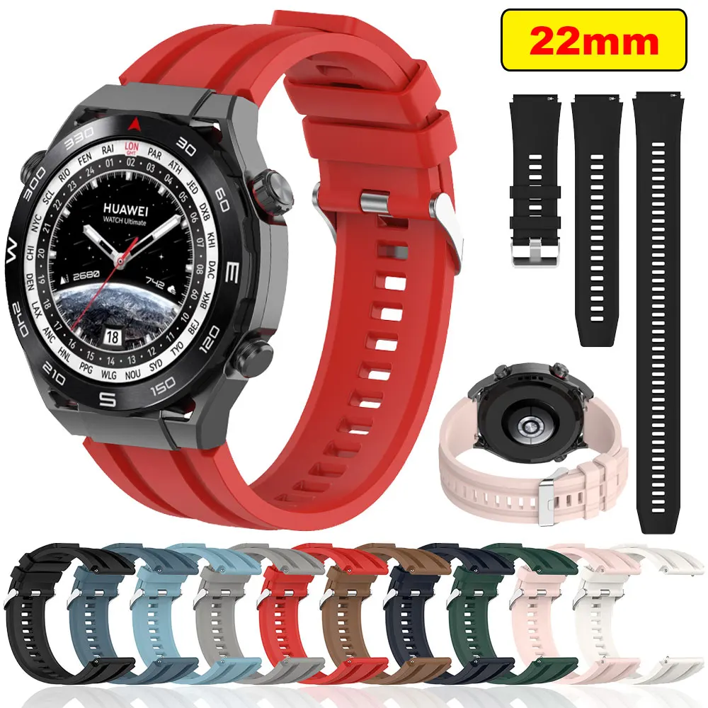 

Ремешок силиконовый для Huawei Watch Ultimate, сменный Браслет Для Huawei GT2 GT3 Pro 46 мм GT3 SE, 22 мм