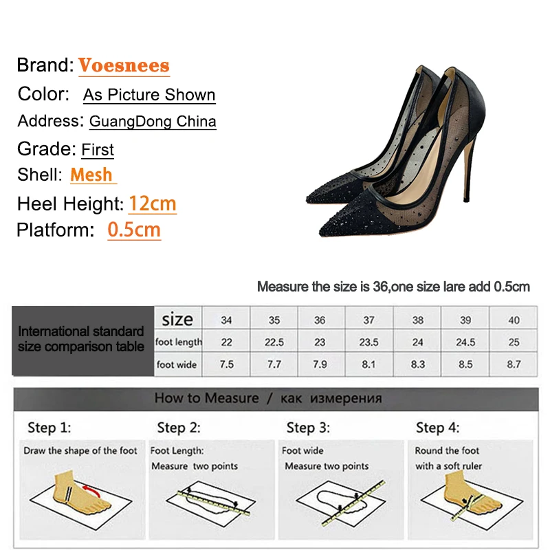 Summer Rhinestone Inlaid Cool High Heels High-quality Breathable Mesh Fashion Single Shoes 12CM Sexy Pointed Tip Women's Pumps 5