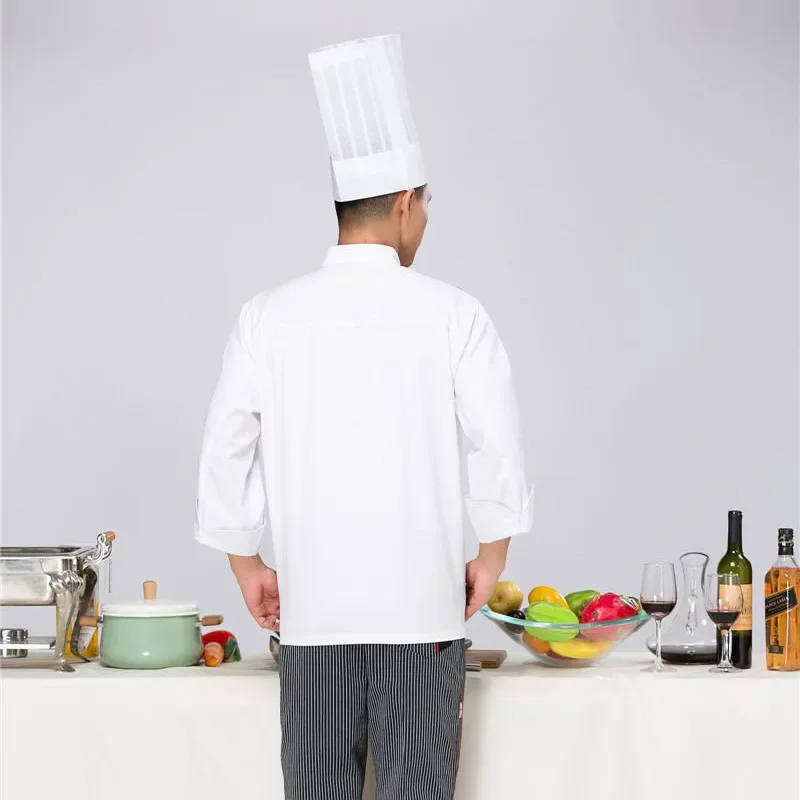 Chef Uniform Long Sleeve Pure White Food Processing Factory West Point Baker Work Clothes