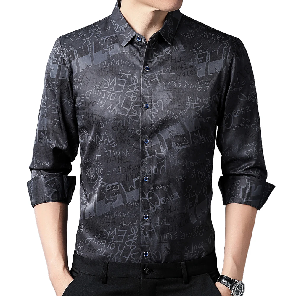 

2022 designer new vintage mens shirts for men clothing korean fashion long sleeve shirt luxury dress casual clothes jersey 9831