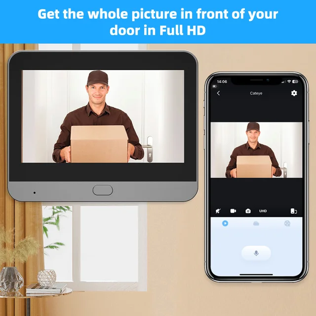 Smart 3MP Mini Digital Peephole Door Camera 2.4Ghz WiFi Infrared IR Night Vision PIR Motion Detection Digital Viewer iCam365 APP - Image 4