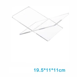 Large Acrylic Open Book Display Stand for Cookbooks, Art Books, Bibles, and Guest Books - Coffee Table Reading Accessory (S clear)