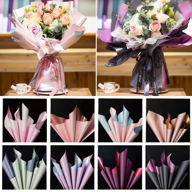 20PCs/Set 40*45cm Two-tone Flowers Paper Packaging Gift Wrapping Craft  Paper Florist Wrapping