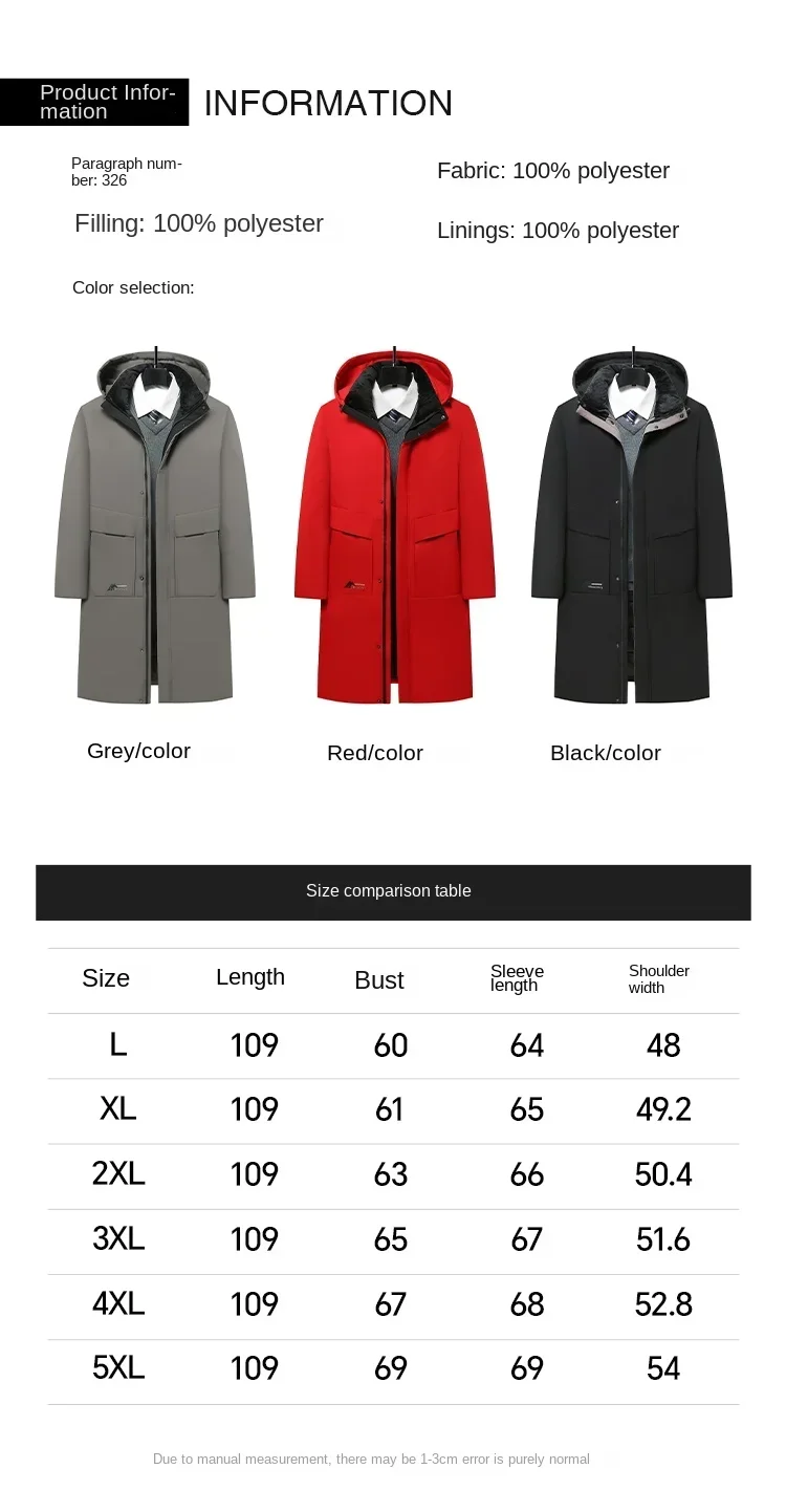 Winter Men Windbreaker Lengthened Thickened Swimmers Pre-competition Warm Long Down Jacket Detachable Cap