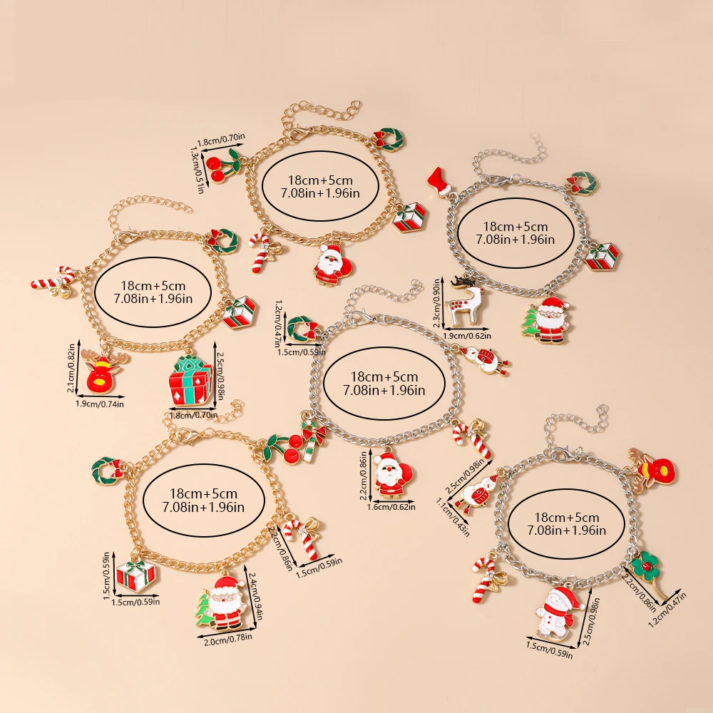 Aihua Mode Weihnachten Armband Neujahr Geschenke Weihnachtsbaum Glocke Hirsch Weihnachtsmann Armbänder für Frauen Modeschmuck – Detail 9