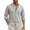 119985-cdb3ed.jpg Men's Linen Beach Shirt Premium Lightweight Long-Sleeve Cotton Button-Down