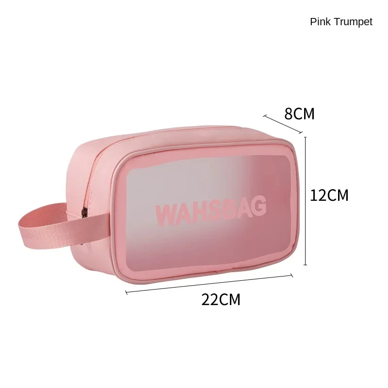 PU Transparent Makeup Bag Portable Large Capacity Dry Wet Separation Toiletry Bags Cosmetic Storage Case Travel Necessities New