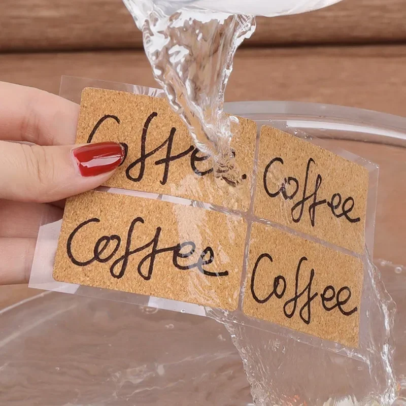 Label Stickers Cork Wooden Labels Stickers Kitchen Organizer Spice Containers Tags