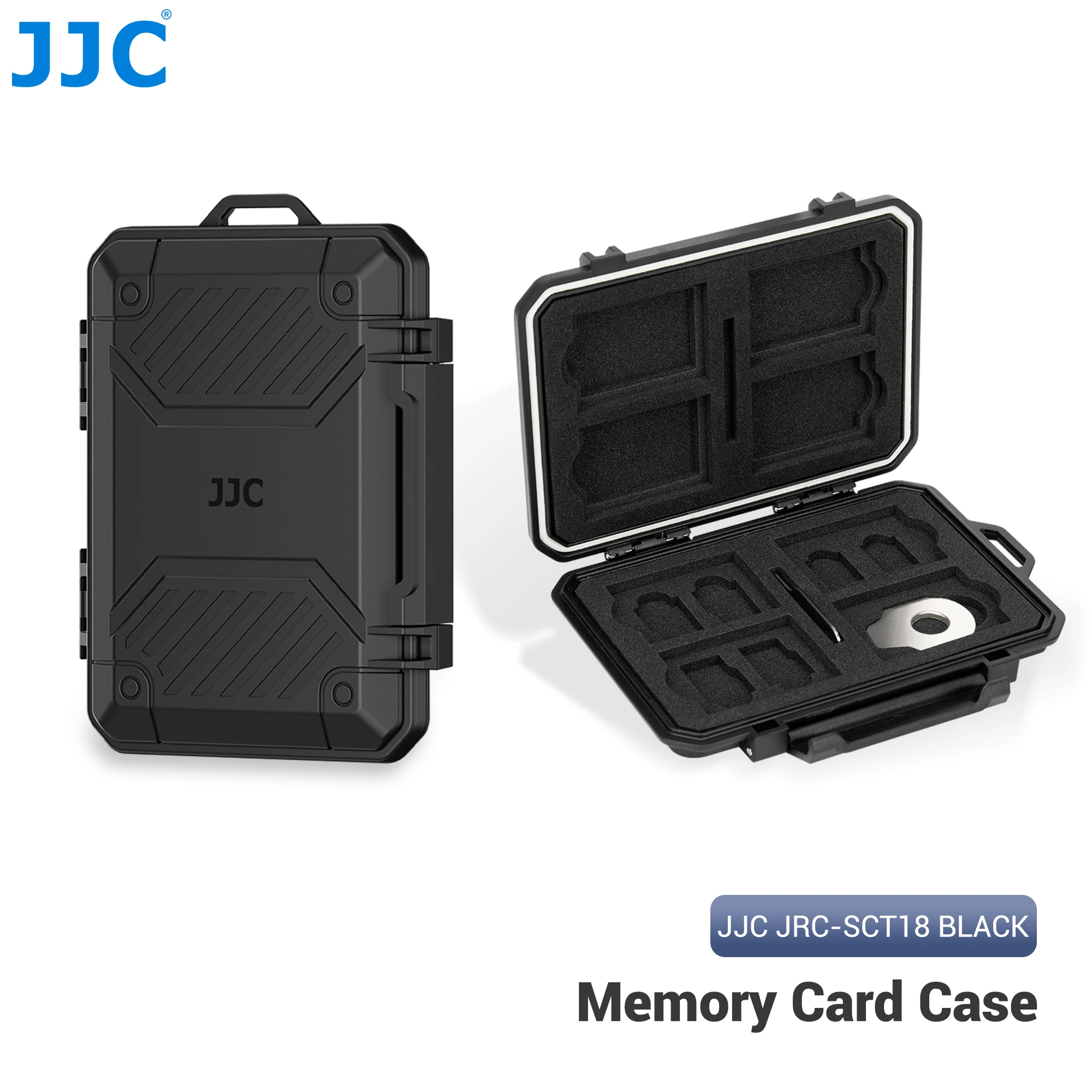JJC Memory Card Case Holder For 8 SD SDHC SDXC 4 CFexpress Type A Card 4 TF Card Storage Box Organizer with Carabiner