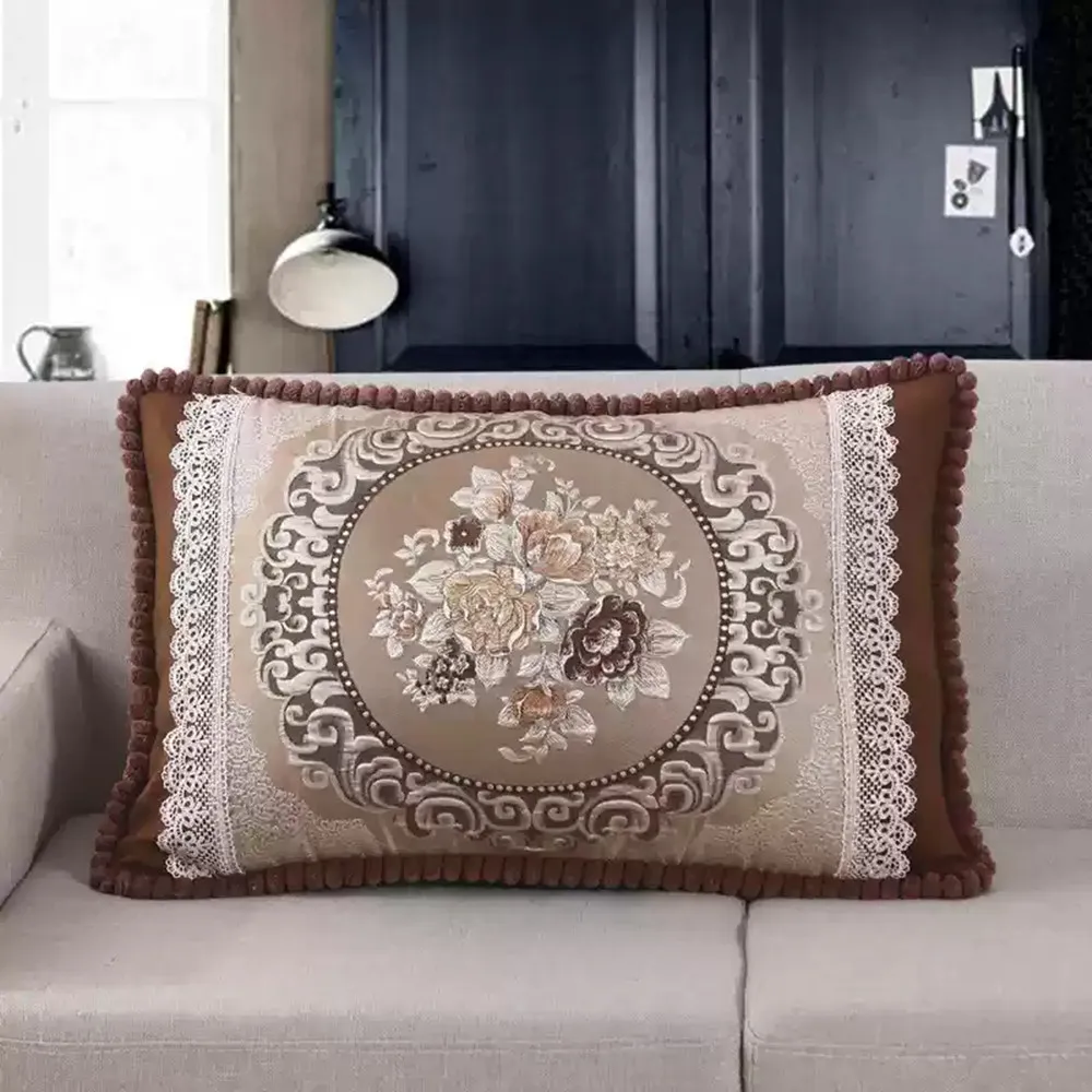 Weiche Chenille Jacquard Nickerchen Zurück Kissen Nacht Schlafen Kissen Kern Wohnzimmer Sofa Kissen Luxus Nacken Unterstützung Wurf Kissen – Detail 13