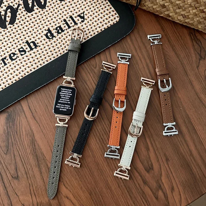 Premium Metal and Leather Strap for Fitness Smartwatch Accessories