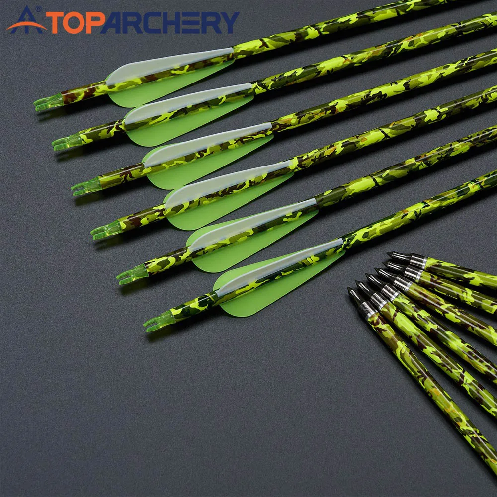 12-Pack 500 Spine Carbon Arrows - 28/30/32 Inch For Compound/Recurve Bow Hunting & Target 6 thumbnail image
