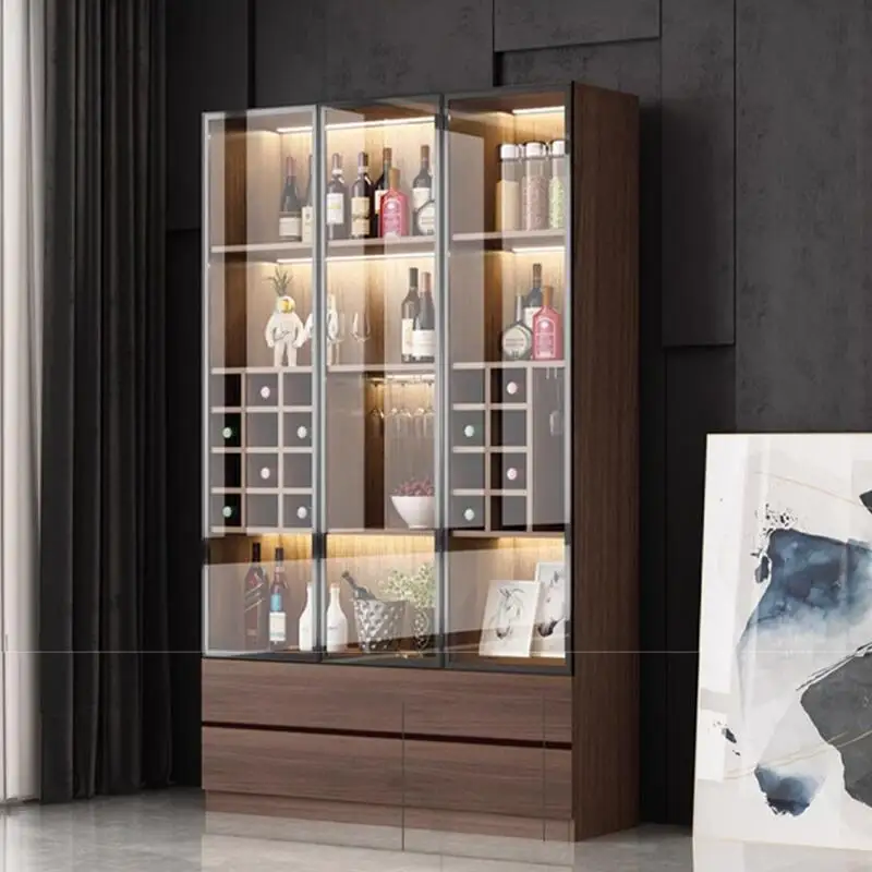 Wall Bar Cabinet High End Furniture Whiskey Showcase Luxury Portable Iron Accessories Metal Storage Elegant Vitrine Wine Stands