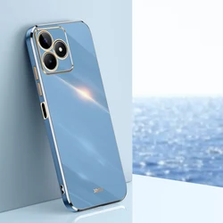 Luxury Square Plating ShockProof Silicone Back Cover s for Realme N53 (Gs6D grey)