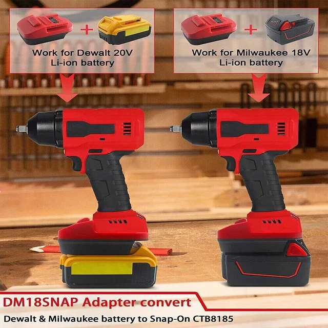 Addewalt & milwaukee 18vリチウムイオンバッテリーからスナップオン ...