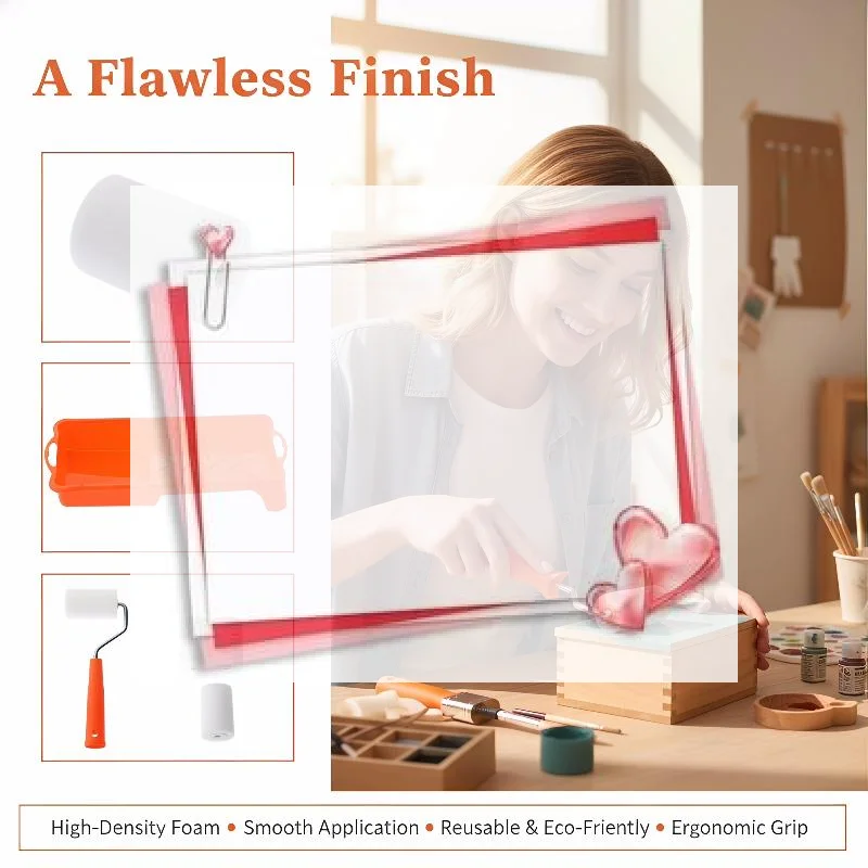 홈 페인팅 용품 하드웨어 6개 고밀도 폼 페인트 롤러 페인트 트레이 라이너 장식..