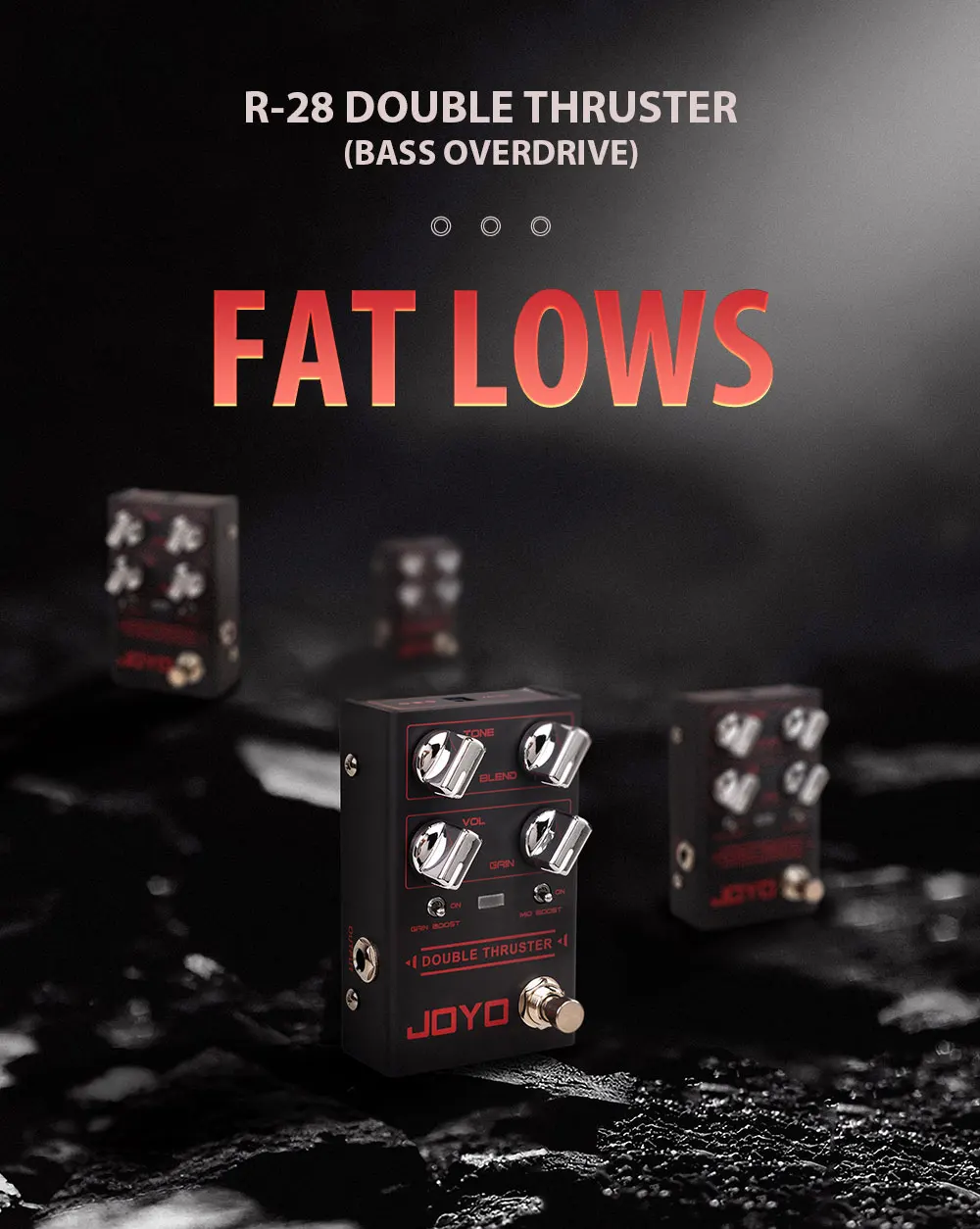R-28 Bass Guitar Pedal Overdrive Effects with Independent Mid Frequency Double G