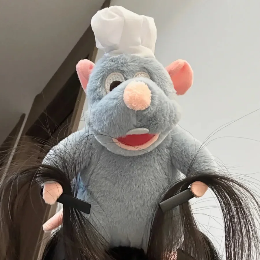 New Dsney Ratatouille Hairband Kawaii Cartoon Cute Plush Doll Headband Wide-Brimmed Hairpin Photo Headdress Creativity Girl Gift