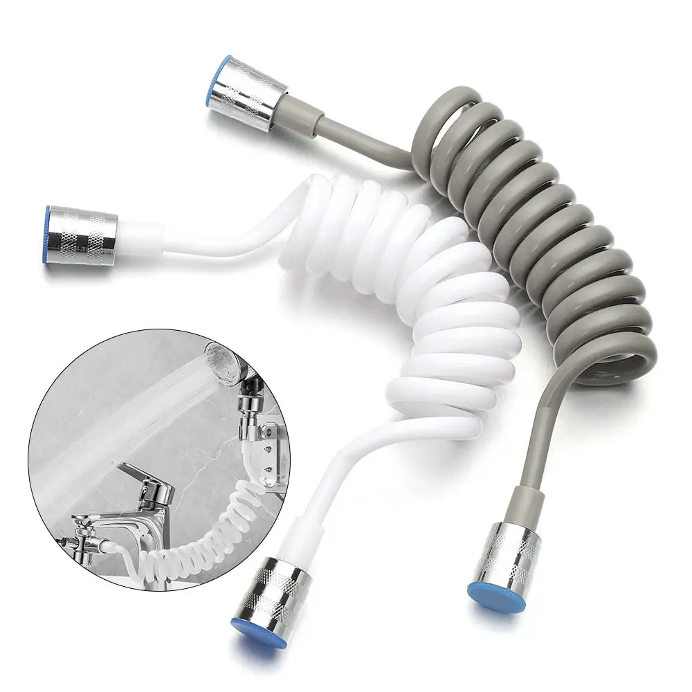 Spring Shower Hose Cold Hot Universal Retractable Telephone Line Style Bath Sprayer Toilet Bidet Faucet Connect Pipe 1.5/2/3m