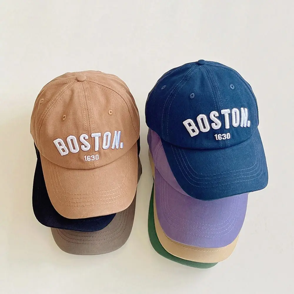 

Letter Embroidered Baseball Caps Casual Adjustable Sun Hat Children Solid Color Hip Hop Hat