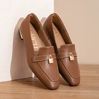 CHCH Women's Flat Shoes 2025 Autumn New Comfortable Cow Leather Black Business Commuter Women's Shoes - Image 4