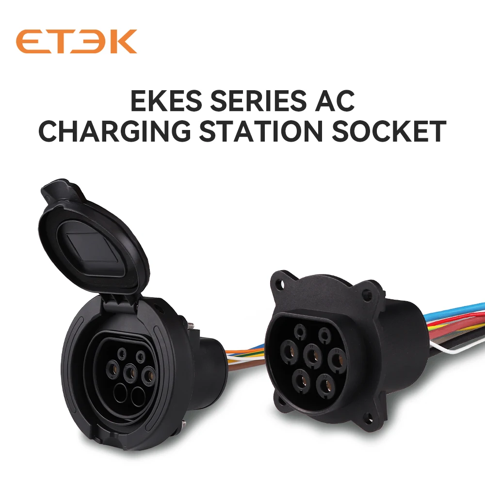 Electric Vehicle Charging Receptacle Type 2Receptacle Connector Fixed European I