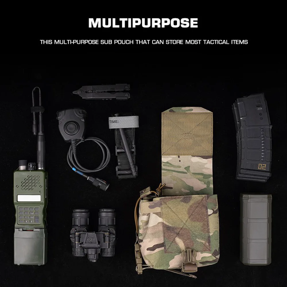 Tactical Pouch Large Militarily Vest Sub Bag MOLLE Belt Magazine Pouches for Hunting Night Vision Radio Headset First Aid Tool