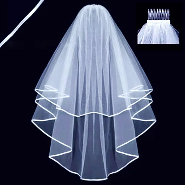Simple Short Tulle Wedding Veils With Comb Bridal Veil for Bride Wedding Accessories bridal veil
