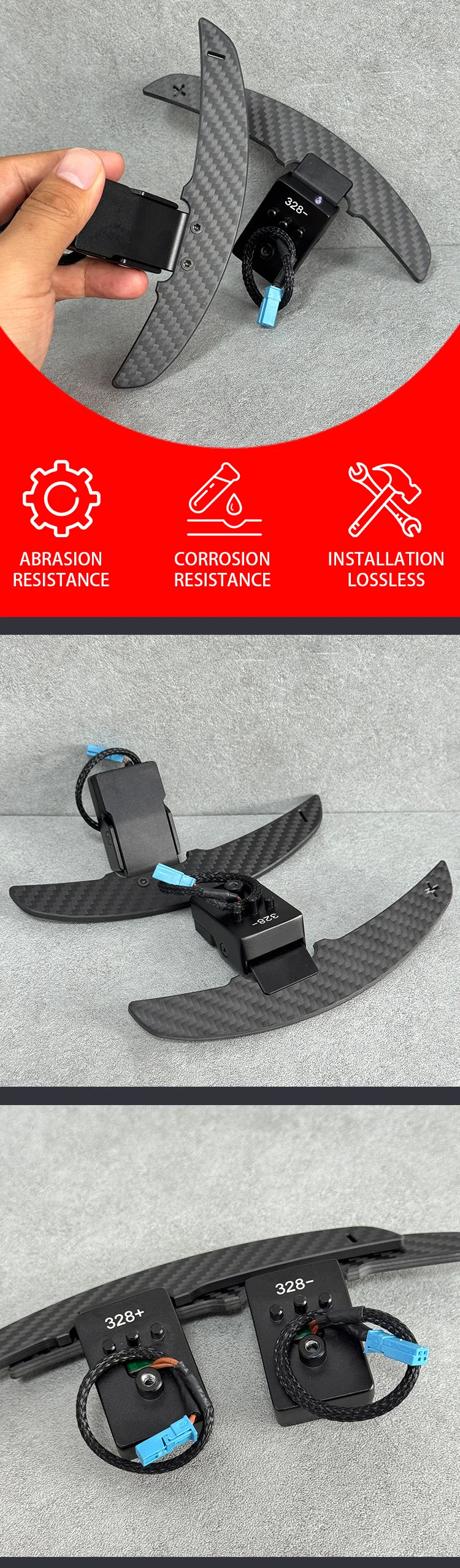 Suitable for BMW M2 M3 M4 M5 carbon fiber sports steering wheel magnetic paddle