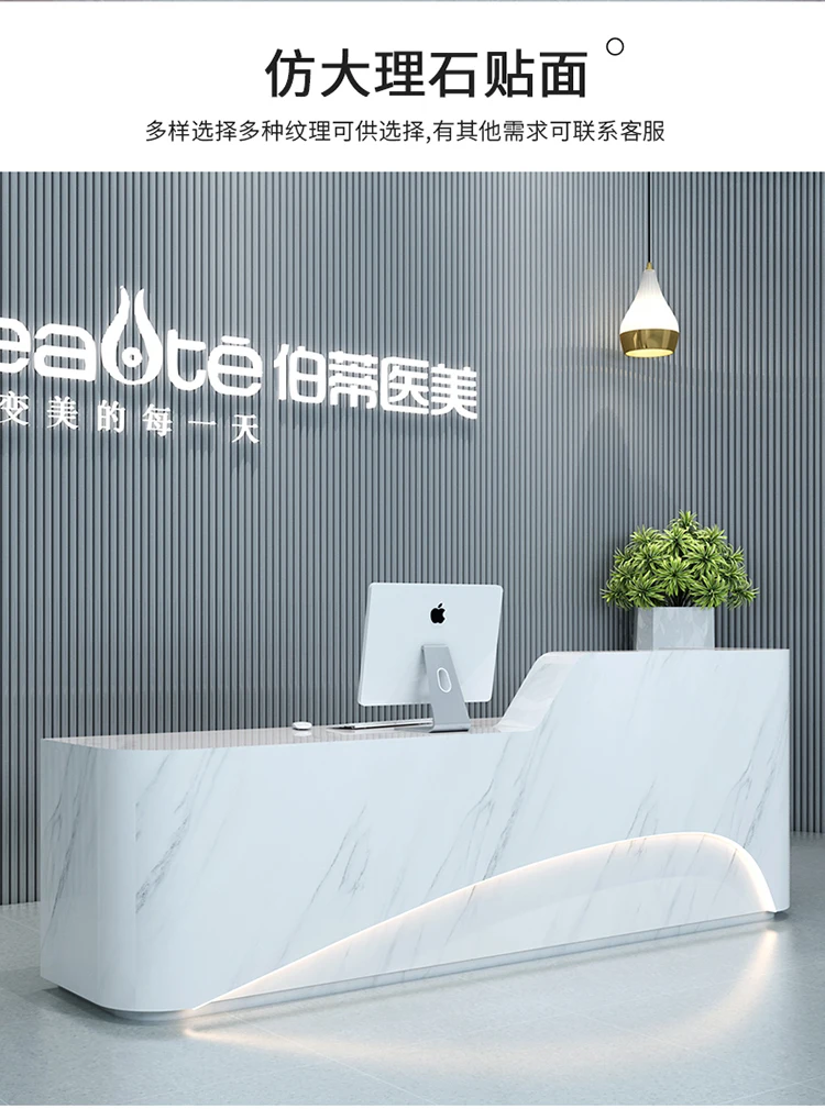 Description Picture 6 of itemLectern Luxury Reception Desks Store Modern Bar Hotel Study Reception Desks Conference Mobile mesa escritorio Furniture WJ20XP